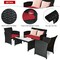 Costway 8PCS Patio Rattan Furniture Conversation Set Cushion Sofa Table Garden Turquoise\Navy\Black\Red